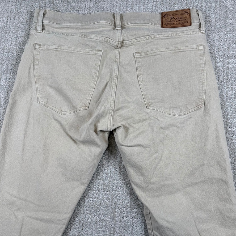 Polo Ralph Lauren Mens 32x32 (Actual 32x30) Tan Hampton Relaxed Straight Jeans - Picture 4 of 10